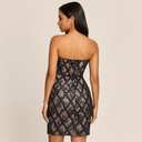 Vestido Negro y Rose Gold- S