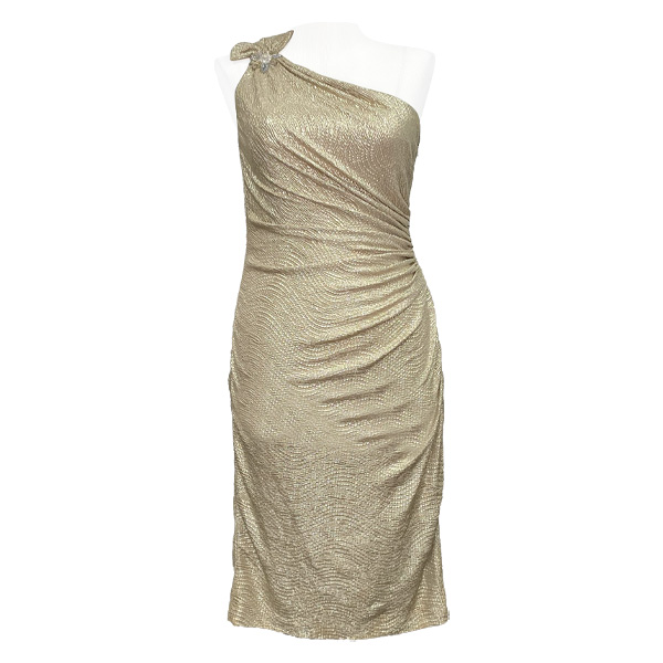 Vestido David Meister Dorado- S