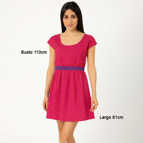 Vestido Roxy Fucsia y Naranja- S