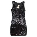 Vestido Mango Negro Lentejuelas- S