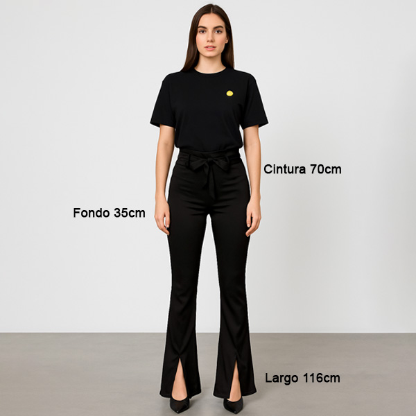 Pantalon La Sabbia Negro Satinado- S