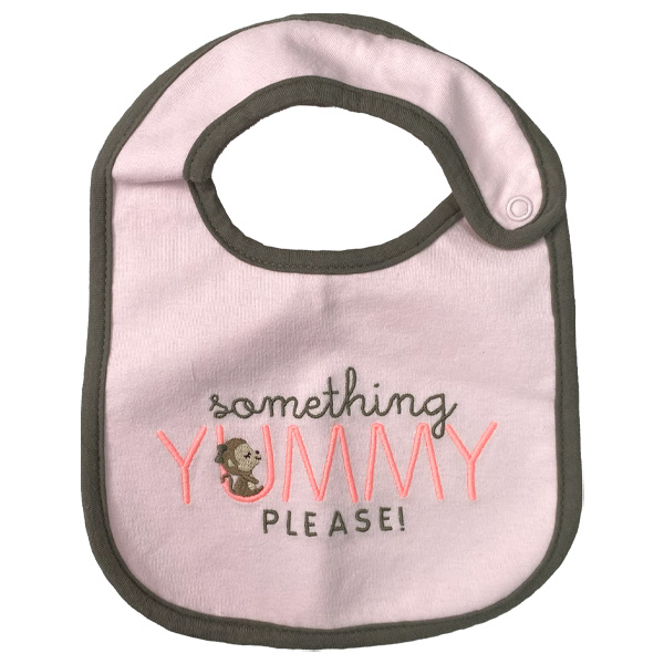 Babero Carter´s Rosa bebe y Gris 