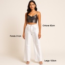 Jeans Itoo Blanco y Plateado- L 