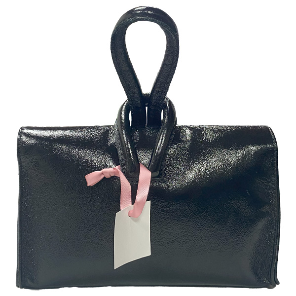 Cartera de Mano Negro Satinado
