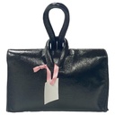 Cartera de Mano Negro Satinado