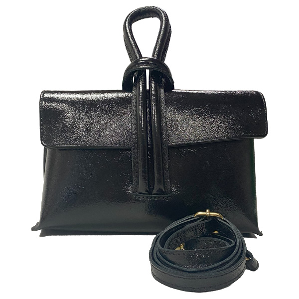 Cartera de Mano Negro Satinado