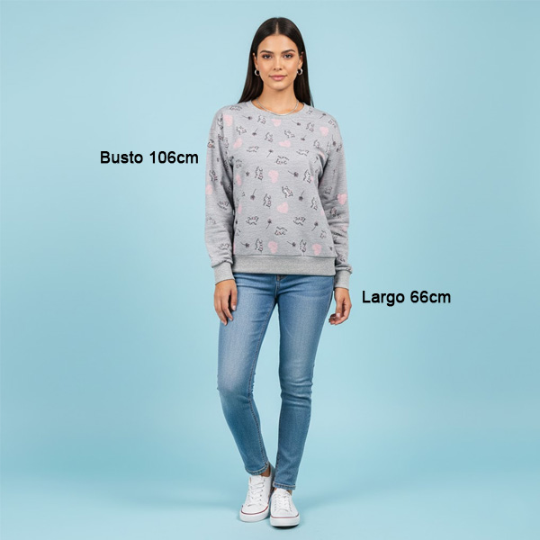 Sweater For Sel Gris y Rosado- M 