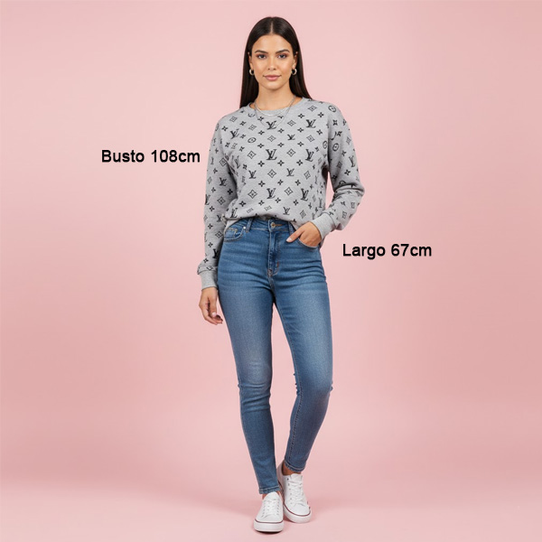 Sweater Gris y Negro- M