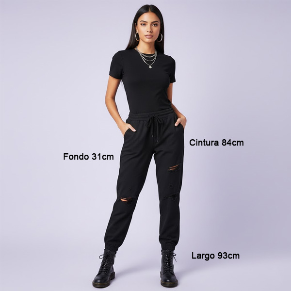Jogger Bershka Negro- 26