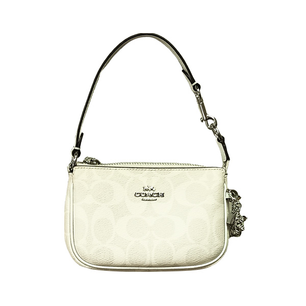 Cartera de Mano Coach Blanco y Beige