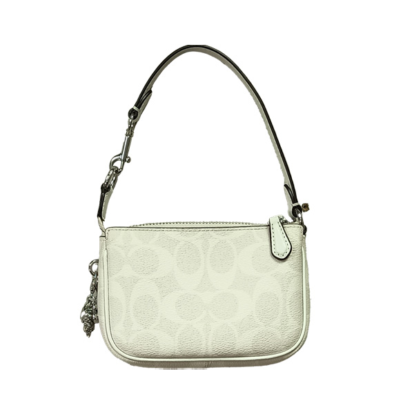 Cartera de Mano Coach Blanco y Beige