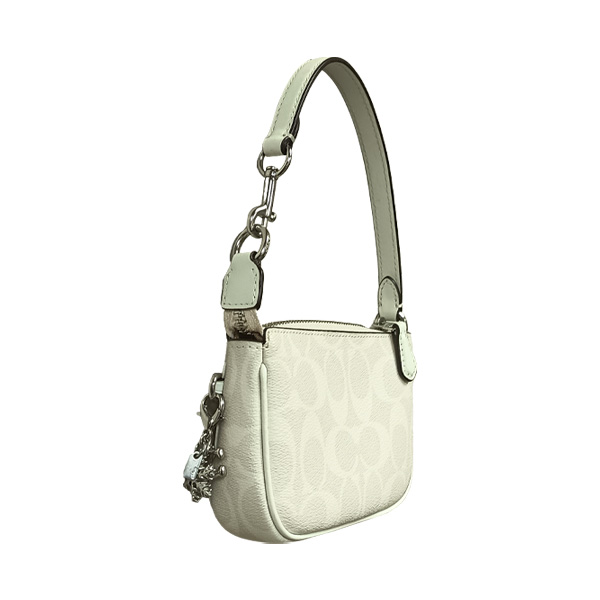 Cartera de Mano Coach Blanco y Beige