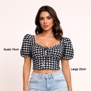 Crop Top Ela Cuadros- S