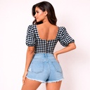 Crop Top Ela Cuadros- S