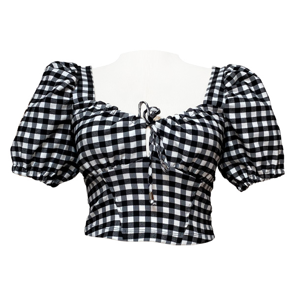 Crop Top Ela Cuadros- S