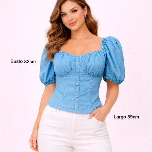 Blusa Studio F Azul Denim- S