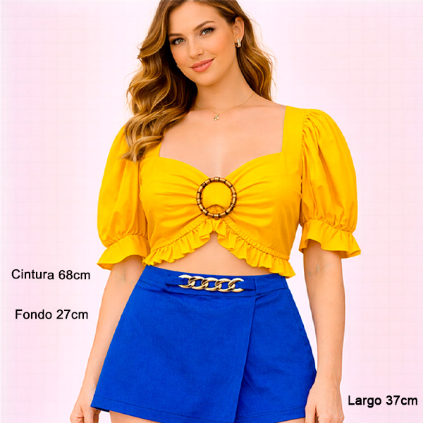 Falda Short Ela Azul Rey- S