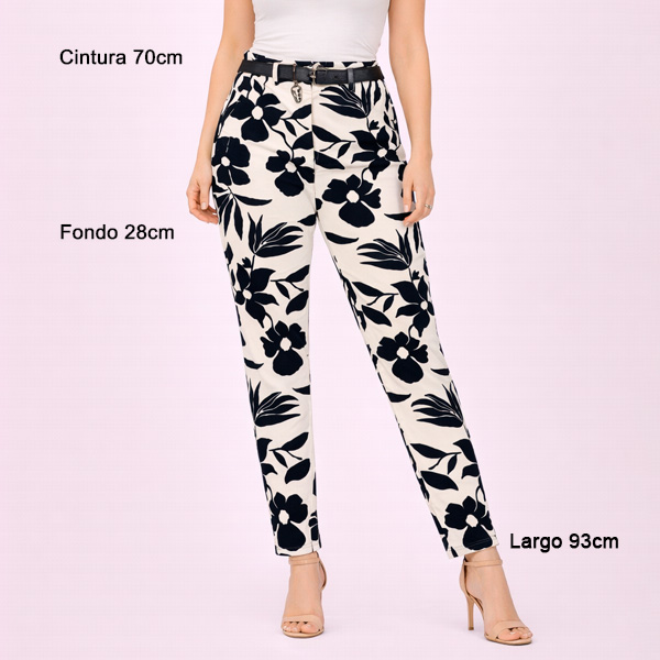 Pantalon Studio F Blanco Hueso y Negro- XS
