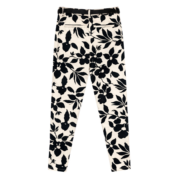 Pantalon Studio F Blanco Hueso y Negro- XS
