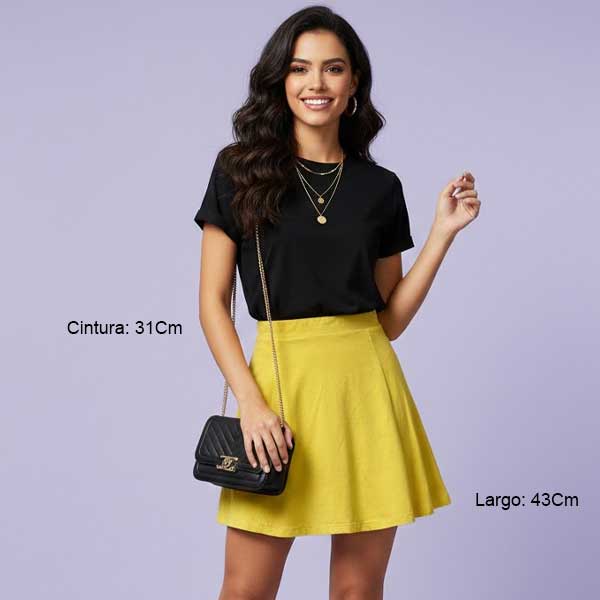 Falda Bershka Mostaza- S