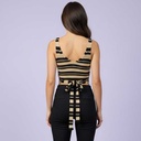 Top Zara Tejido Nude y Negro- S