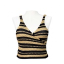 Top Zara Tejido Nude y Negro- S