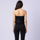 Crop Top Plisado Negro- XS