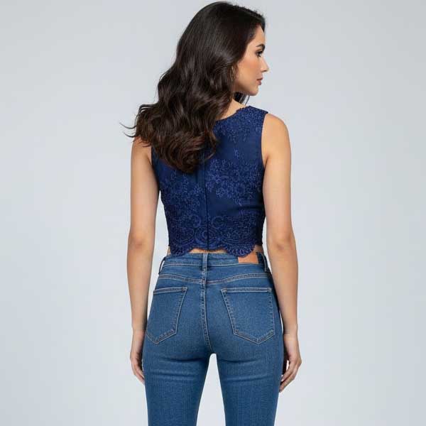 Crop Top Salbaut Azul Marino- S