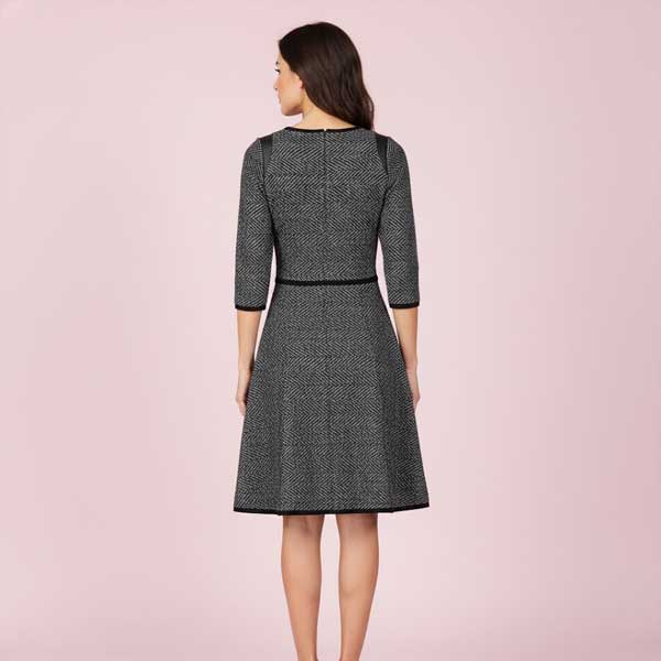 Vestido Ann Taylor Tejido Negro y Blanco- XXS