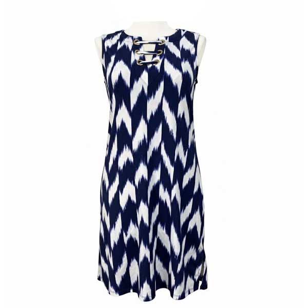 Vestido Michael Kors Azul Marino y Blanco- S