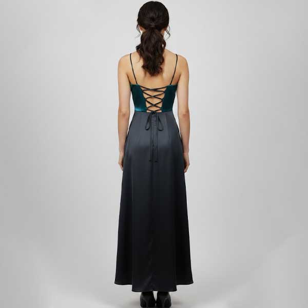 Vestido Kiki Negro y Azul Electrico- S