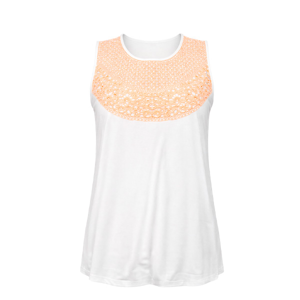 Blusa Forever21 Nude y Blanco- M