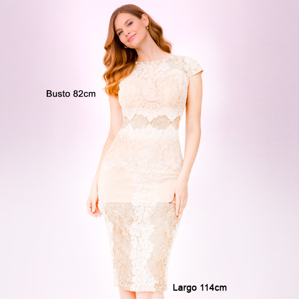 Vestido Forever21 Beige y Nude- S