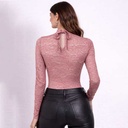 Body Encaje Palo Rosa- Unica