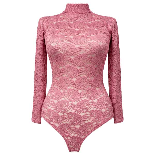 Body Encaje Palo Rosa- Unica