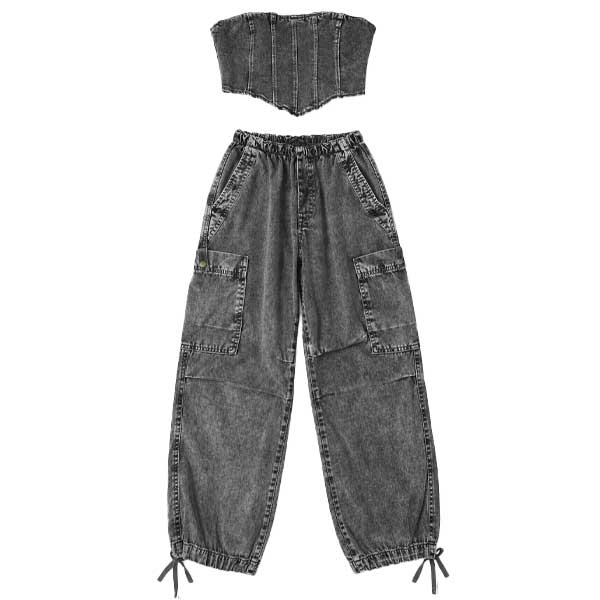 Conjunto Shein Gray Denim- S 