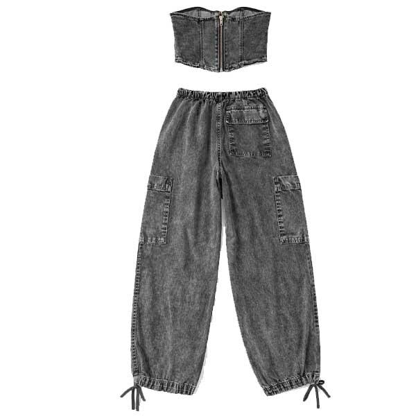 Conjunto Shein Gray Denim- S 