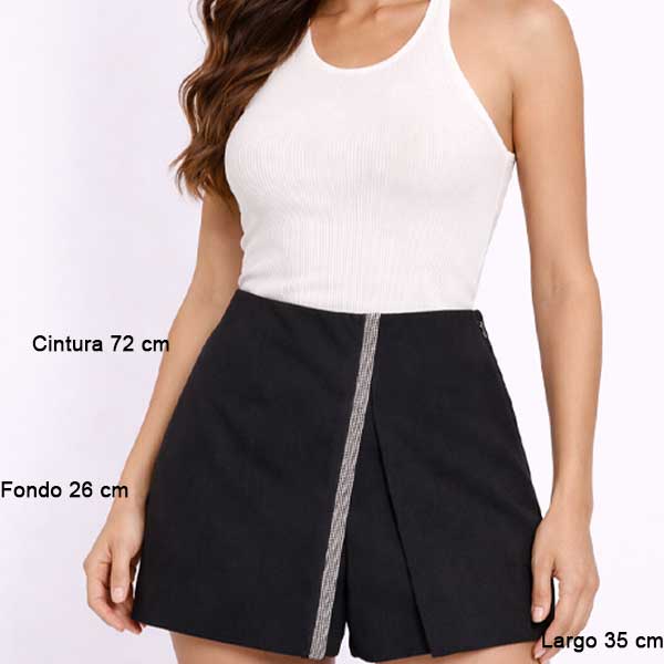 Falda Short Zara Negro- S