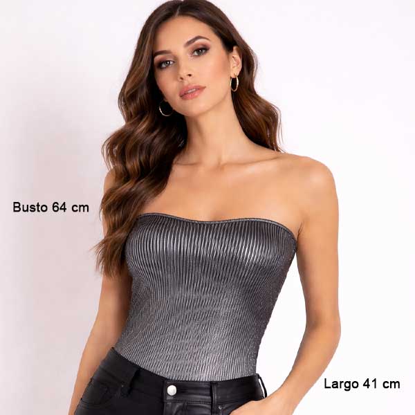 Straples Black Plateado- M