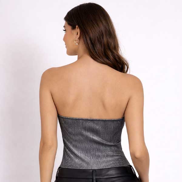 Straples Black Plateado- M