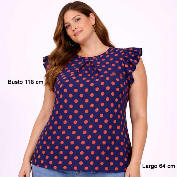 Blusa Limonada Rosa Lunares- L