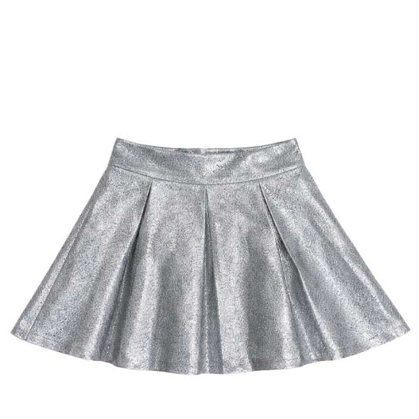 Falda Forever21 Plateado- M