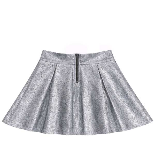 Falda Forever21 Plateado- M