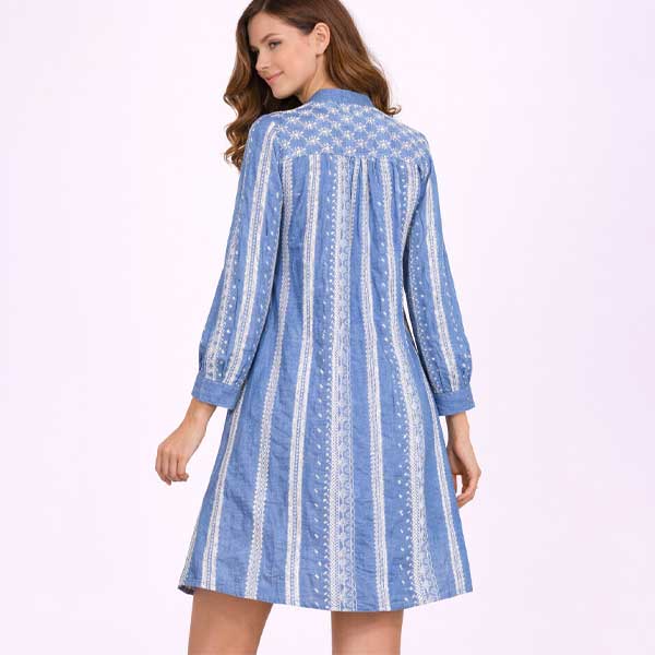 Vestido Zara Azul y Blanco- XS