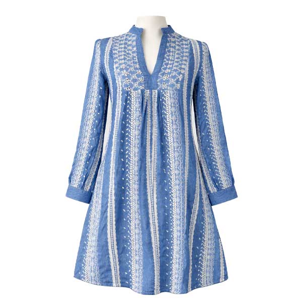 Vestido Zara Azul y Blanco- XS