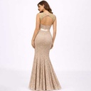 Vestido Night Way Beige y Encaje- S