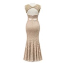 Vestido Night Way Beige y Encaje- S