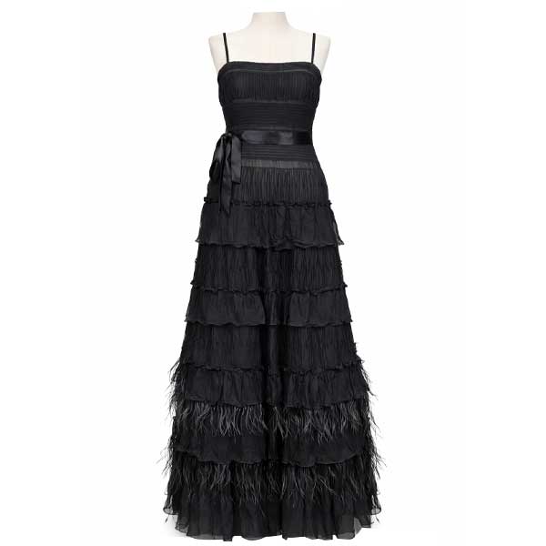 Vestido BCBGMAXZARIA Plumas de Ganso Negro- M