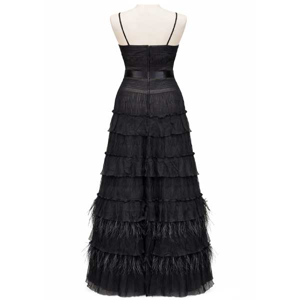 Vestido BCBGMAXZARIA Plumas de Ganso Negro- M