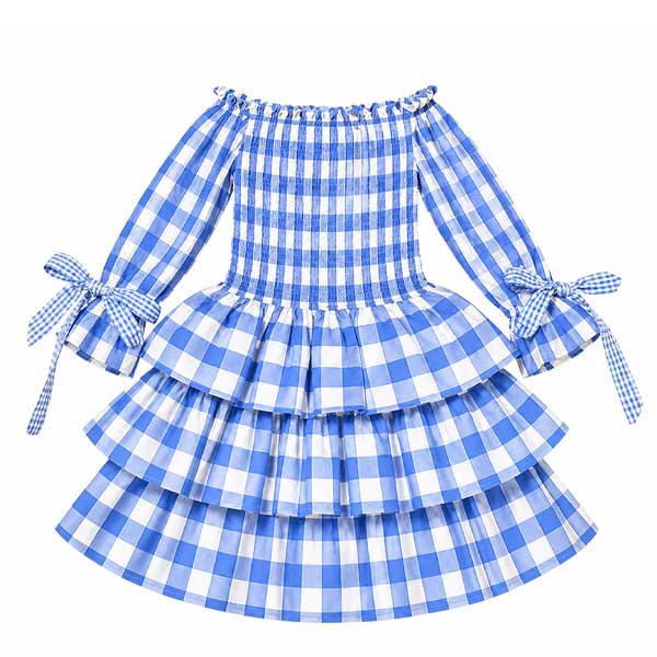 Vestido Luxmi Cuadros Azul- S